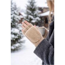 Aware Time kadın Angora triko Kapaklı kesik eldiven