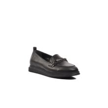Ayakmod 44280 Siyah Hakiki Deri Kadın Loafer Ayakkabı