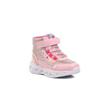 Ayakmod Kids-P Pudra Kalp Desenli Simli Kız Çocuk Sneaker Bot