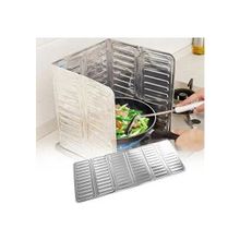 AY&ÇA Home Folyo Yağ Sıçratmaz Ocak Arkası Alüminyum Koruyucu, Piknik Tüpü Rüzgar Önle 84X32.5 cm - Gümüş - Gri