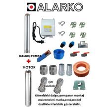 Aycı Mühendislik 4SDM4/14 1.5 Hp Alarko 20 mt Yassı Kablolu Panolu 40 mt Halatlı Çift Vanalı Akıtma Başlıklı Monofaze Takım Dalgıç Pompa
