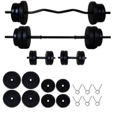 Aydın Sport 38 kg Z Barlı ve Düz Barlı Dambıl Halter Seti
