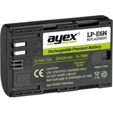 Ayex LP-E6N Canon EOS R, R5, R6, 90D, 80D, 70D, 60D, 7D, 6D, 5D Mark II, III, IV Uyumlu Batarya