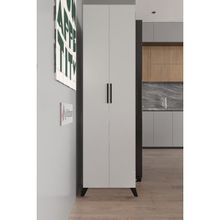 Aymobsan Aras 2 Kapaklı 8 Raflı Boy Dolabı Çok Amaçlı Dolap Kiler Dolabı Mutfak Dolabı Beyaz