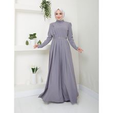 Ayşe Melek 2611 Gri Abiye Kadın Elbise
