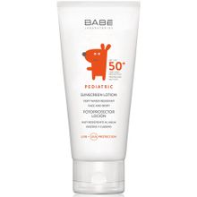 Babe SPF50+ 100 ml Pediatric Sunscreen Lotion Bebek ve Çocuklar için Güneş Losyonu ve 100 ml Pediatric Vücut Losyonu Set
