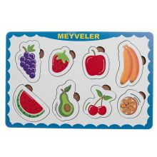 Baby Toys Montessori Ahşap Meyveler Bebek Puzzle