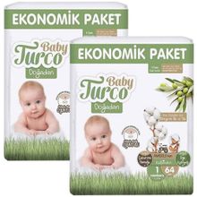 Baby Turco Doğadan No:1 Yenidoğan 128 Adet Bebek Bezi