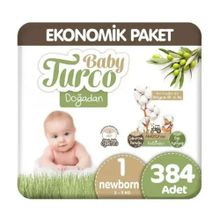 Baby Turco Doğadan No:1 Yenidoğan 384 Adet Bebek Bezi