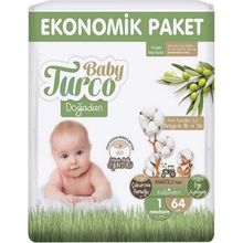 Baby Turco Doğadan No:1 Yenidoğan 64 Adet Bebek Bezi