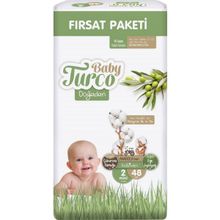 Baby Turco Doğadan No:2 Mini 48 Adet Bebek Bezi