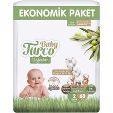 Baby Turco Doğadan No:2 Mini 68 Adet Bebek Bezi