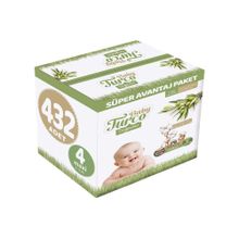 Baby Turco Doğadan No:4 Maxi 432 Adet Bebek Bezi