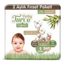 Baby Turco Doğadan No:5 Junior 240 Adet Bebek Bezi