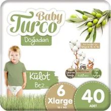 Baby Turco Doğadan No:6 Xlarge 40 Adet Külot Bebek Bezi