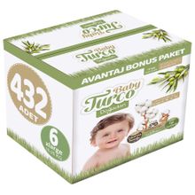 Baby Turco Doğadan No:6 XLarge 432 Adet Bebek Bezi
