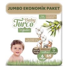 Baby Turco Doğadan No:6 XLarge 64 Adet Bebek Bezi