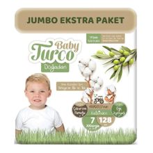 Baby Turco Doğadan No:7 XXLarge 128 Adet Bebek Bezi