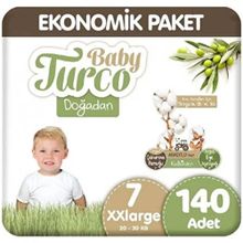 Baby Turco Doğadan No:7 XXLarge 140 Adet Bebek Bezi