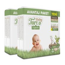 Baby Turco Doğadan Pofuduk No:4 Maxi 200 Adet Bebek Bezi