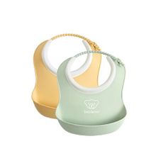 Babybjörn Powder Yellow Green Mini Yumuşak 2'li Kolsuz Mama Önlüğü - Sarı