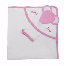 BabyJem Bipbipli Yenidoğan Pembe Banyo Havlusu
