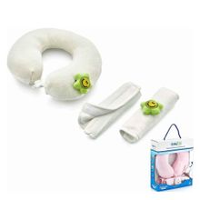 Babyjem Ekru Seyahat Seti Boyun Koruyucu + Kemer Pedi