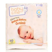 Baby&Me 60x90 cm 40 Adet Renksiz Süper İnce Alt Değiştirme Örtüsü