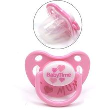 BabyTime 6-18 Ay Damaklı Koruyucu Kapaklı Mat Gövdeli Emzik Pembe