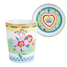 Baci Milano Mamma Mia 9x12 cm Çiçek Desenli Tabaklı Fincan