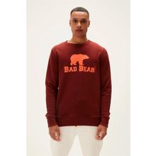 Bad Bear 220212007 Logo Kahverengi Crewneck Erkek Kazak