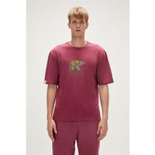 Bad Bear 23.01.07.007 Re-Finger Baskılı Bordo Erkek T-Shirt