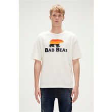 Bad Bear 23.01.07.027 Tripart Baskılı Beyaz Erkek T-Shirt