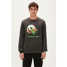 Bad Bear Re-Bamboo Crewneck Baskılı Antrasit Erkek Sweatshirt