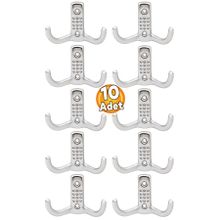 Badem10 10 Adet Portmanto Vestiyer Noktalı Duvar Metal Askı