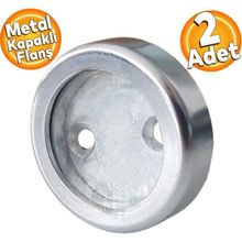 Badem10 2 Adet Askı Flanşı Metal Kapaklı Flanş Krom Yuvarlak Dolap Elbise Askı Aparatı