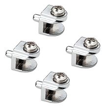 Badem10 4 Adet Cam Raf Tutucu Metal Cam Etejer Pimli Krom Metal Vidalı
