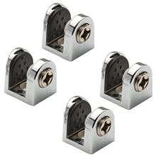 Badem10 4x8 mm Krom Metal Vidalı Tırnak Metal Cam Raf Tutucu Cam Etejer Menteşesi