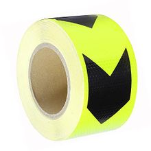 Badem10 7.5 cm 5 m Reflektörlü Reflektif Fosforlu Şerit Sarı Siyah Reflekte İkaz Bandı