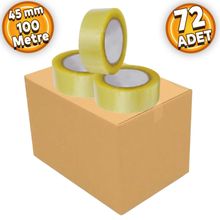 Badem10 72 Adet 45 mm 100 mt Şeffaf Güçlü Yapışkanlı Kopmayan Koli Bandı