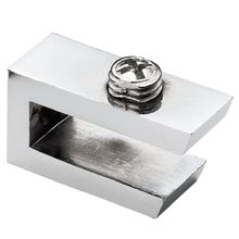 Badem10 Ahşap Cam Etejeri Metal U Tip Krom Vidalı 4 Adet Cam Tutu