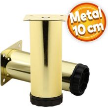 Badem10 Akça Ayarlanabilir 10 cm Gold Altın Metal Baza Mobilya Kanepe Sehpa TV Ünitesi Koltuk Ayağı