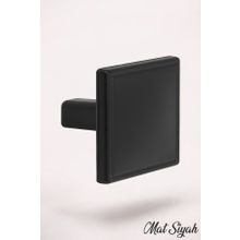 Badem10 Art Düğme Metal Mat Siyah Kare Çekmece Dolap Kapak Kulbu