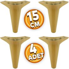 Badem10 Aspen 15 cm Açık Kahverengi Baza Ayak 4 Adet Lüks Mobilya Kanepe Sehpa TV Ünitesi Koltuk Ayağı