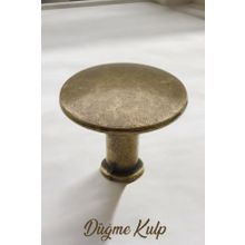 Badem10 Big Düğme Çekmece Dolap Kapak Antik Sarı Metal Kulp