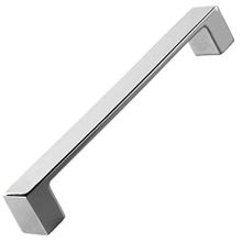 Badem10 Bihter Düz Mutfak Çekmece Dolap Kapak Krom 128 mm Metal Kulp
