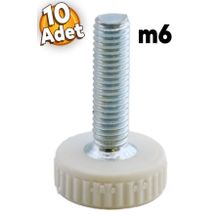 Badem10 Bingo Rotil 2.5 cm 10 Adet M6 Civatalı mm Beyaz Profil Ayağı