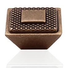 Badem10 Button Çekmece Mutfak Dolap Kapak Antik Bakır Metal 16 mm Kulp