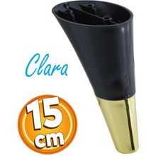 Badem10 Clara Siyah Gold Renk 15 cm Plastik Mobilya Kanepe Sehpa Tv Ünitesi Baza Koltuk Ayağı