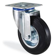 Badem10 Kama Oynak Tablalı 100x30 mm Teker Siyah Burçlu Ağır Yük Tekeri